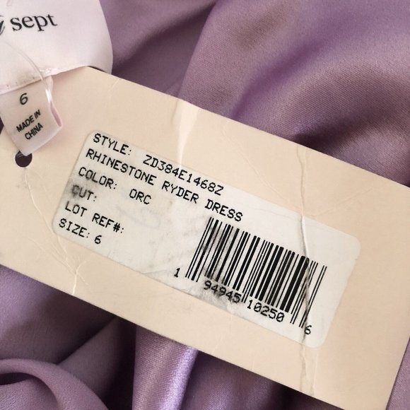 Cinq a Sept Rhinestone Ryder Dress Orchid Pastel Purple - Picture 9 of 11